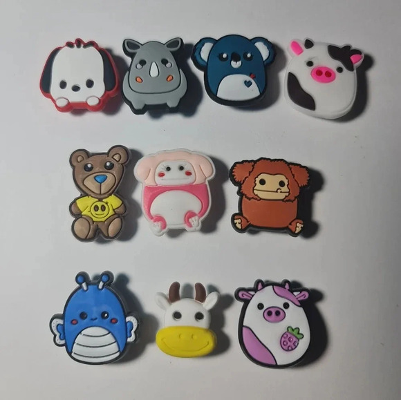 Other - 10 Animal Squishmallow Shoe Charms Silicone Lot for Crocs